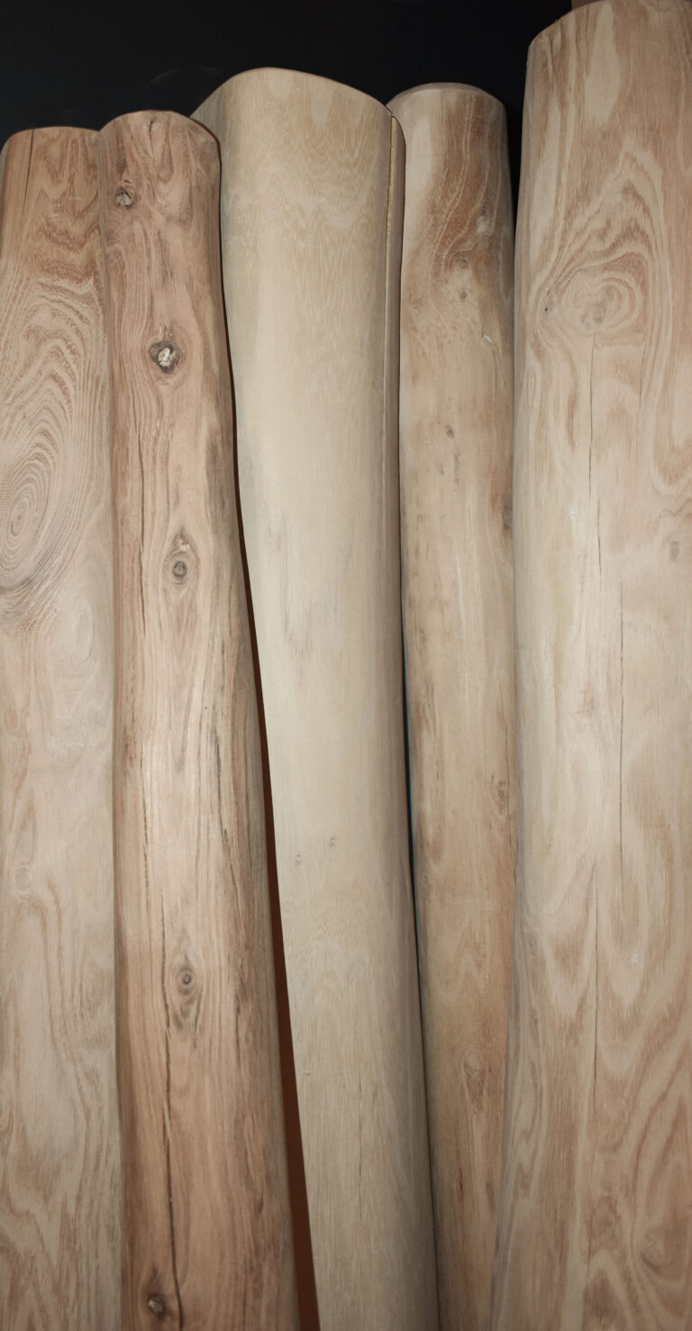 round logs of european hardwood